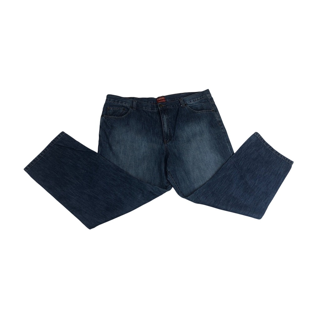 Chaps Denim Mens‎ 46x30 Straight Fit Jeans Dark Wash Blue 100% Cotton 92201DB